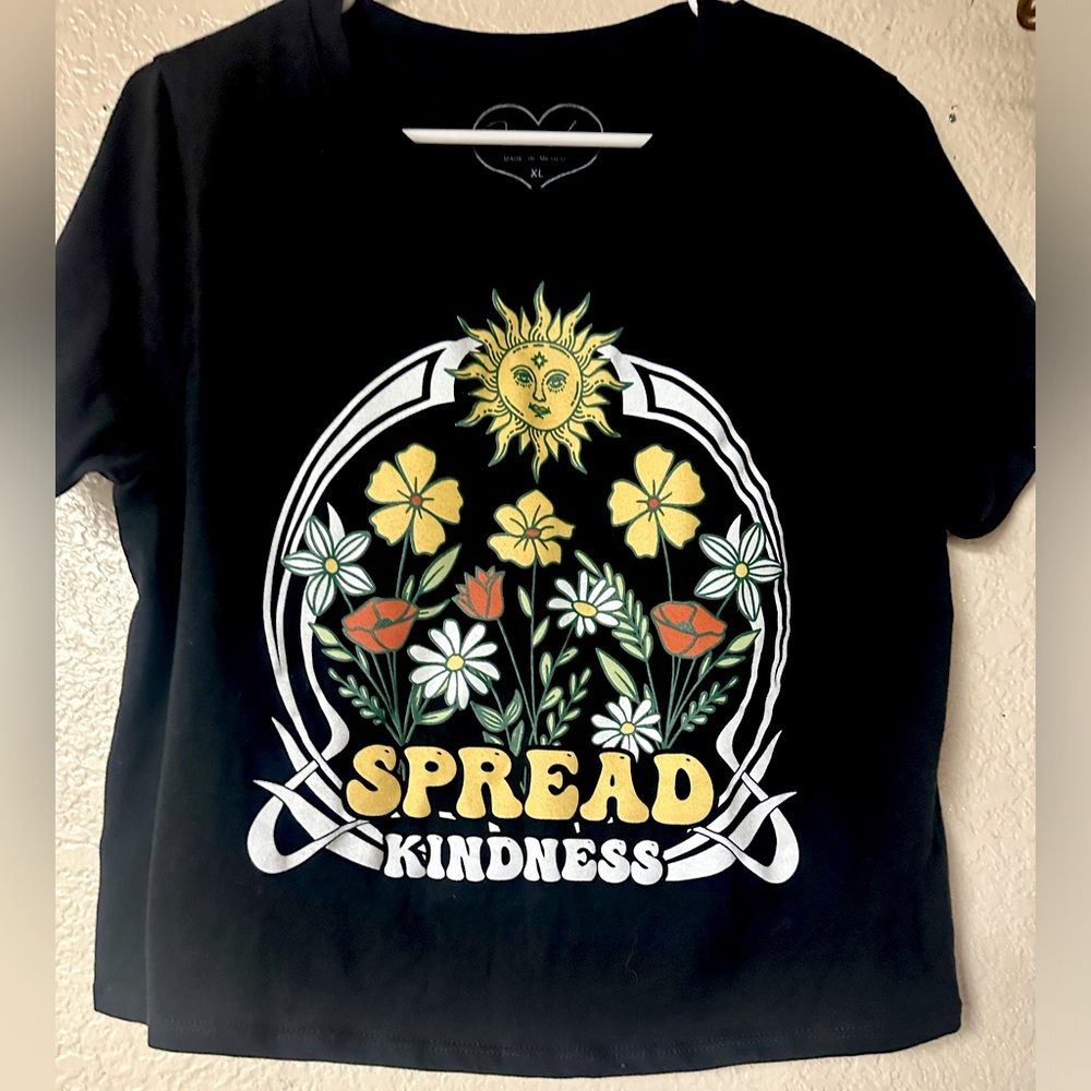 Cute Speak Kindness flower retro graphic tee